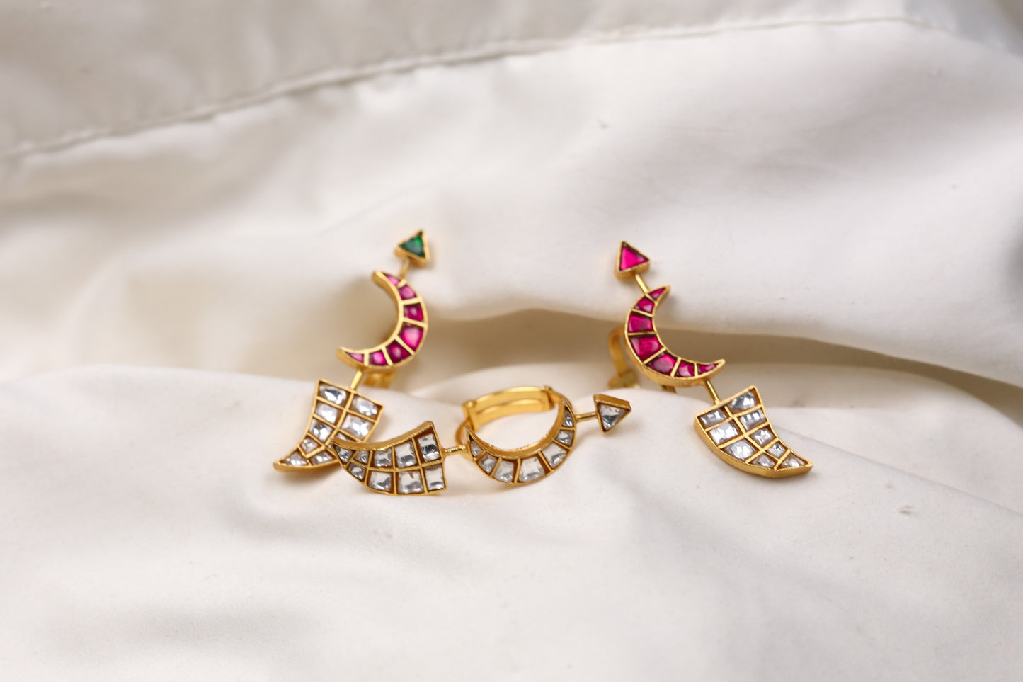 Sanaa Jadau Kundan Ring - Clear