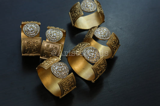 Mahira Premium Designer Jadau Kundan Bracelet  (Openable)