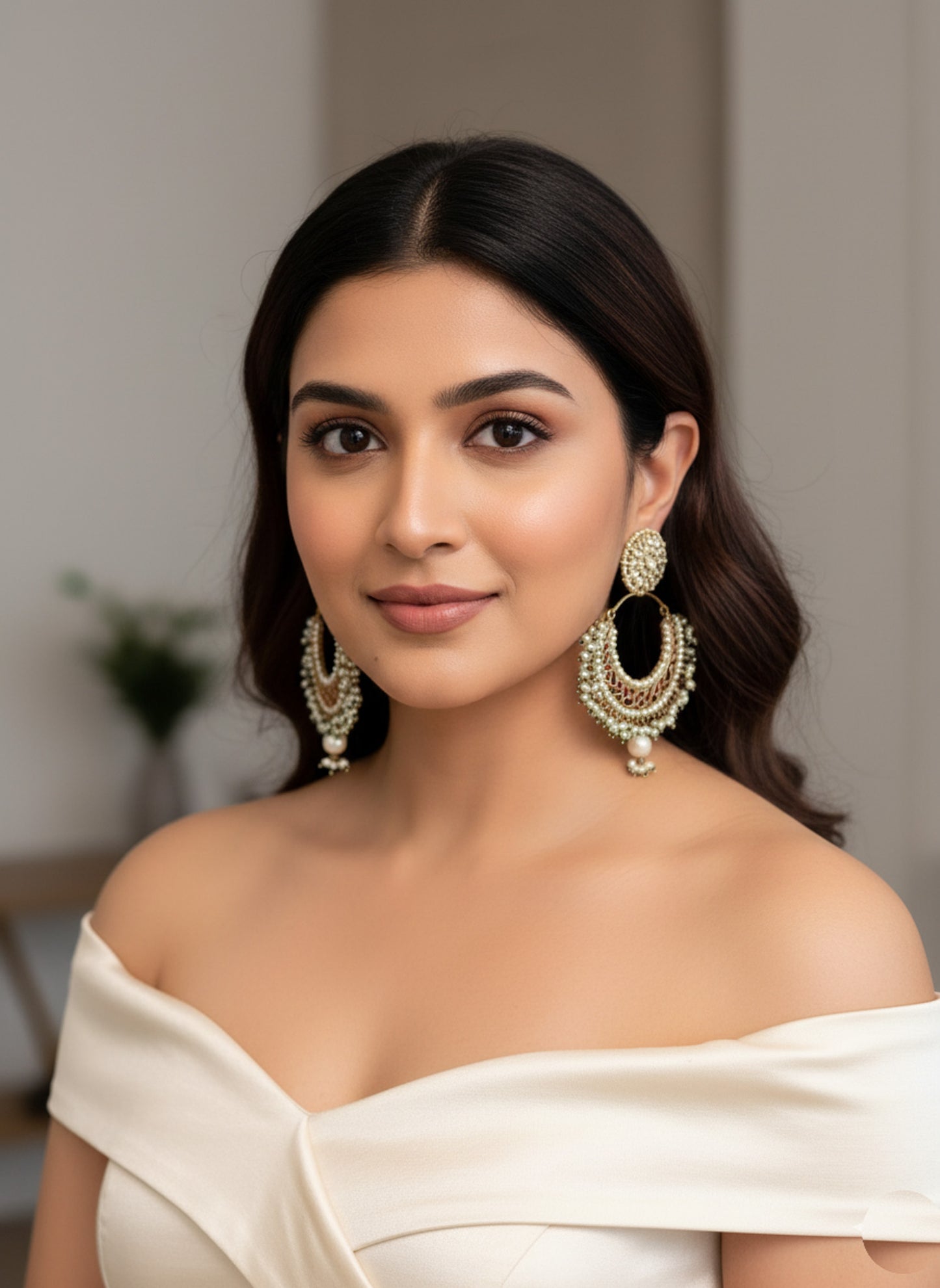 Sajada Vintage Gold Jadau Kundan Earrings - Red