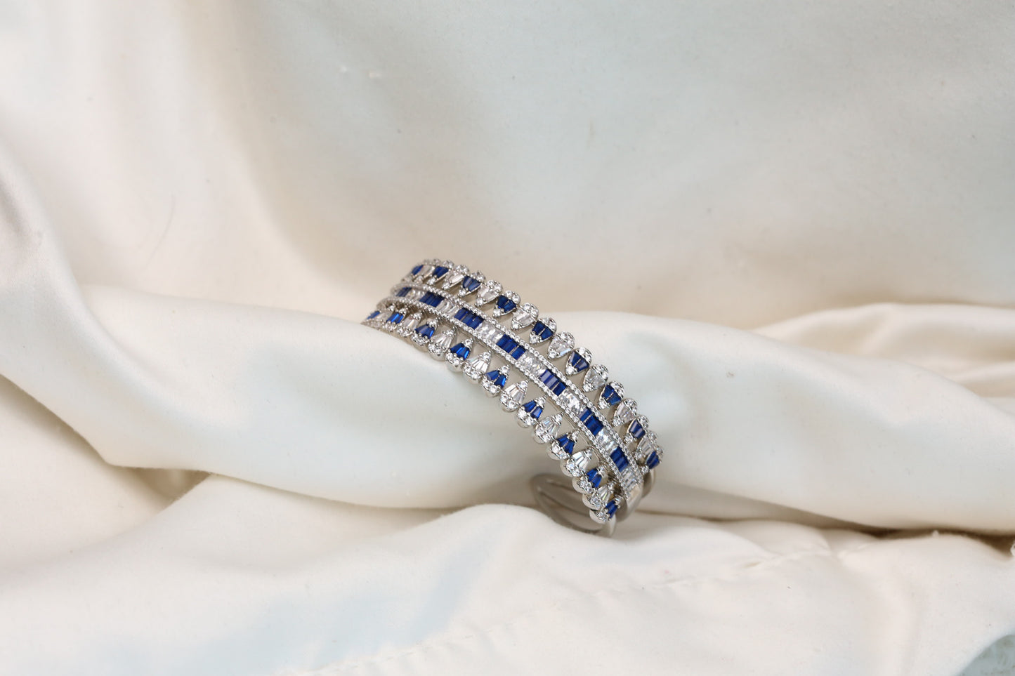 Premium Quality CZ Bracelet Bangle - Blue