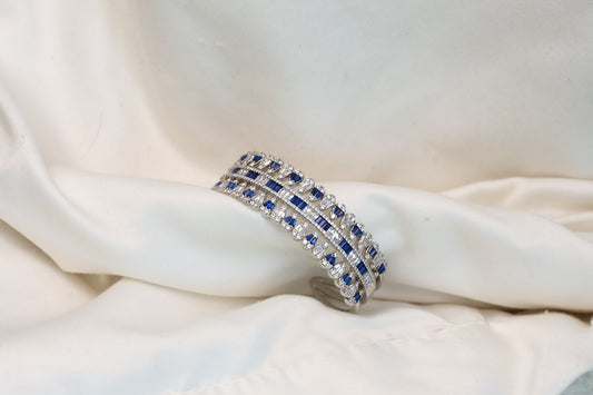 Premium Quality CZ Bracelet Bangle - Blue