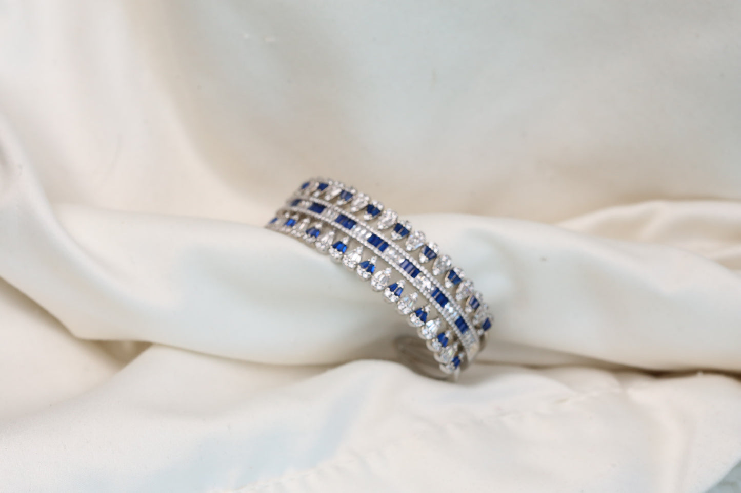 Premium Quality CZ Bracelet Bangle - Blue