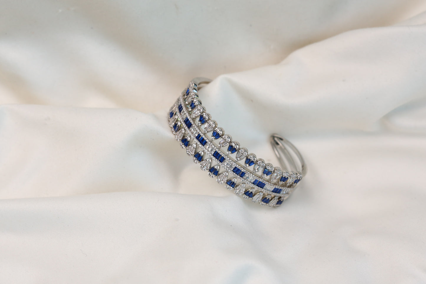 Premium Quality CZ Bracelet Bangle - Blue