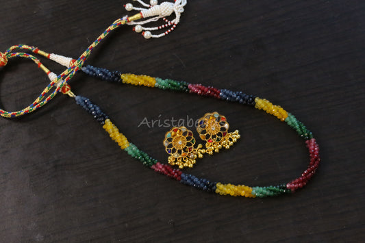 Sonya Semiprecious  Mala Necklace Set (ABJ-M11)