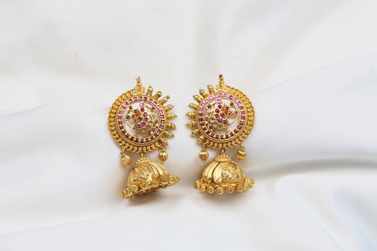 Kasturi Temple Jhumka -  Ruby