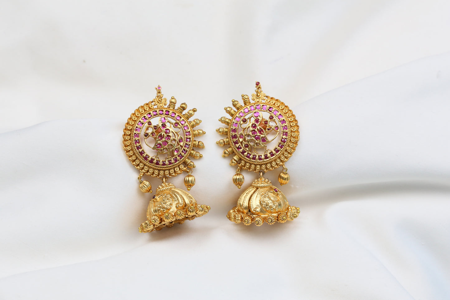 Kasturi Temple Jhumka -  Ruby