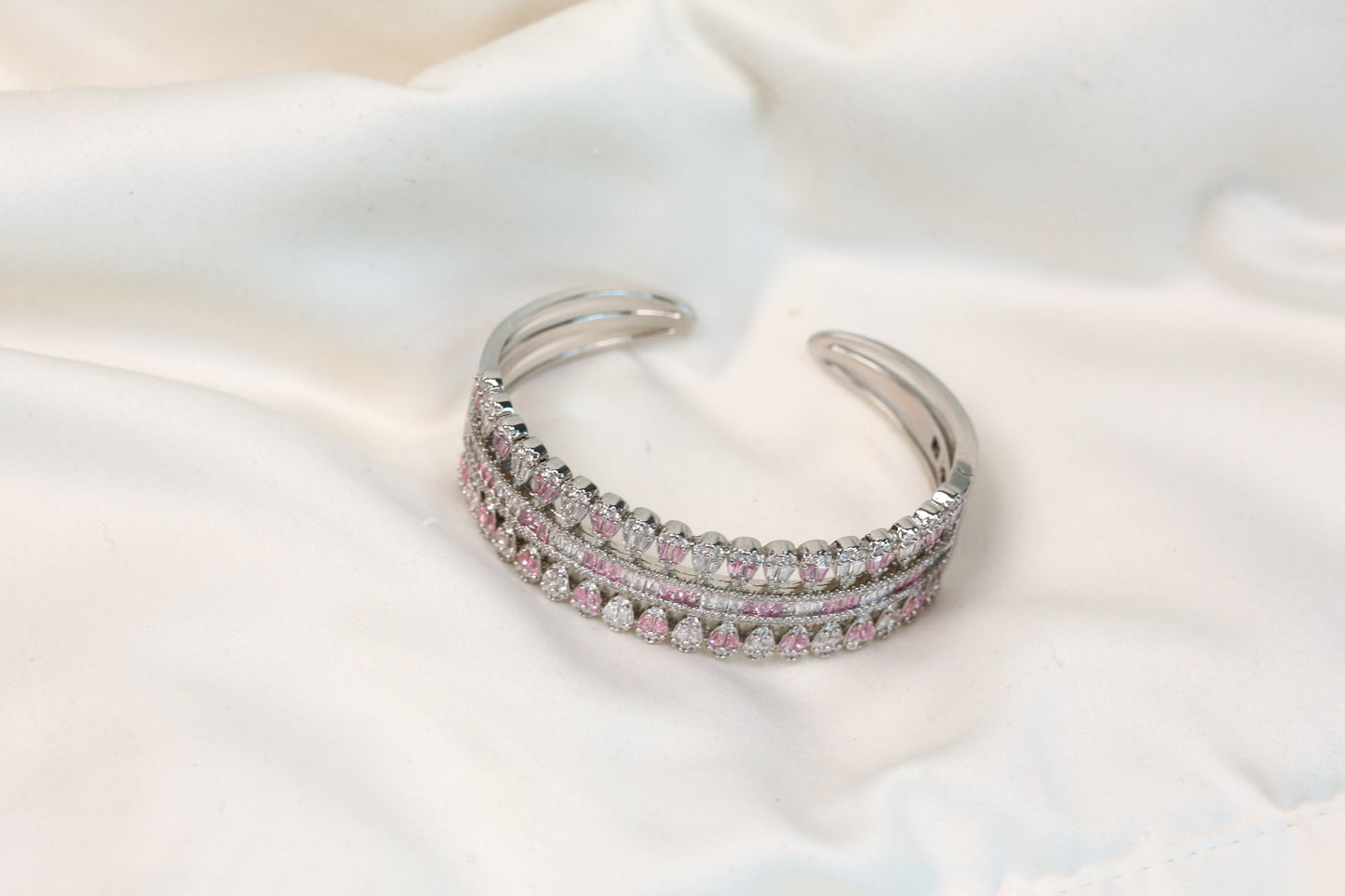 Premium Quality CZ Bracelet Bangle - Pink