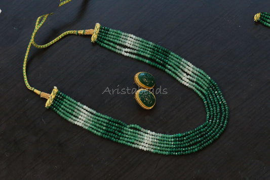 Sonya Semiprecious Mala Necklace Set (ABJ-M12)