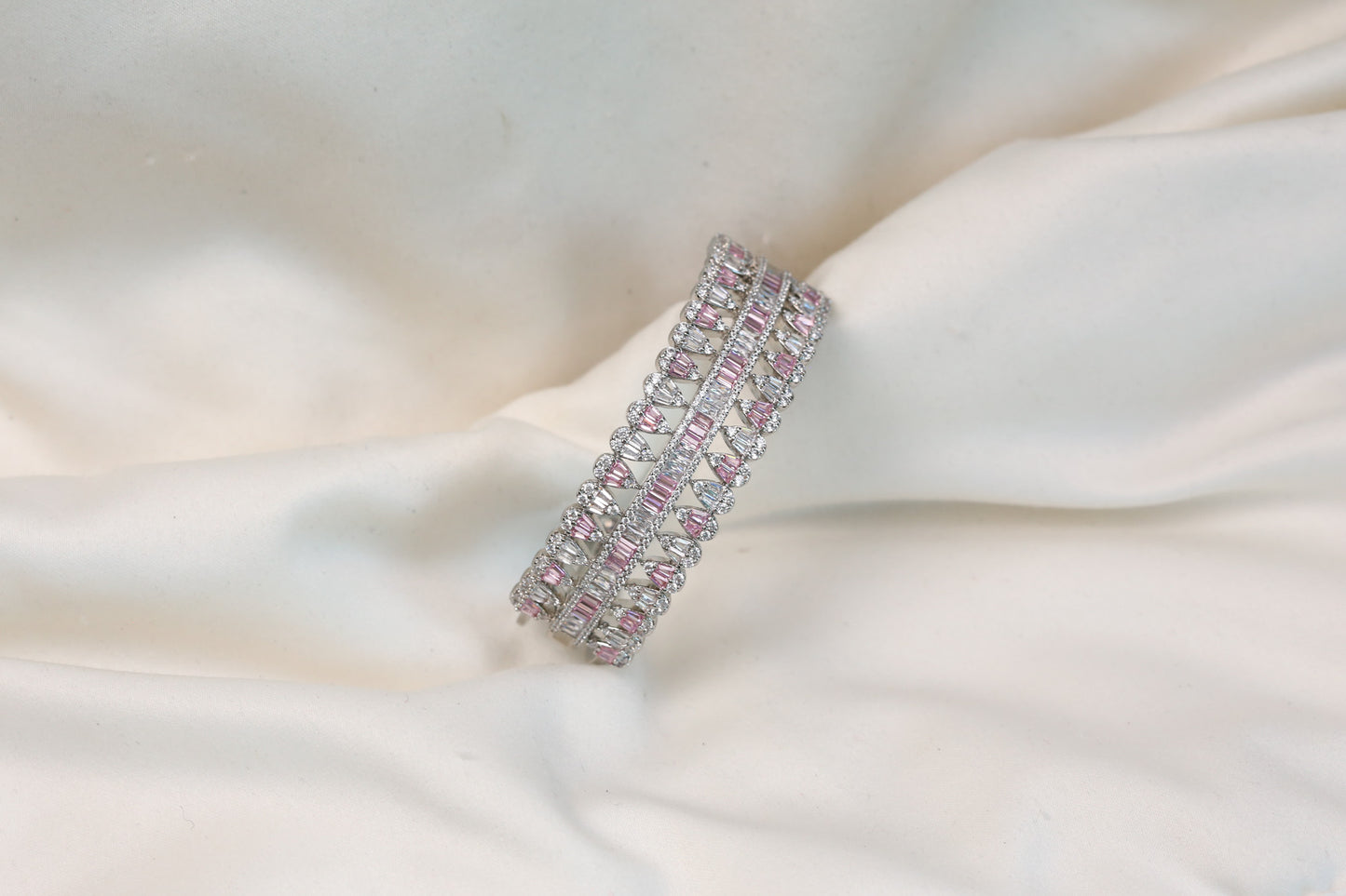Premium Quality CZ Bracelet Bangle - Pink