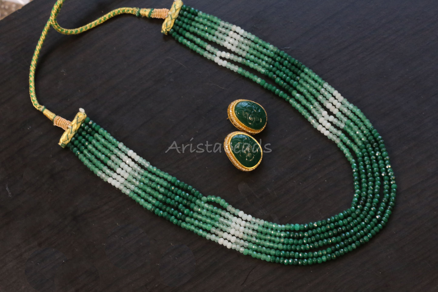 Sonya Semiprecious Mala Necklace Set (ABJ-M12)