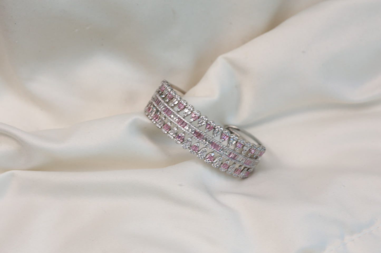 Premium Quality CZ Bracelet Bangle - Pink
