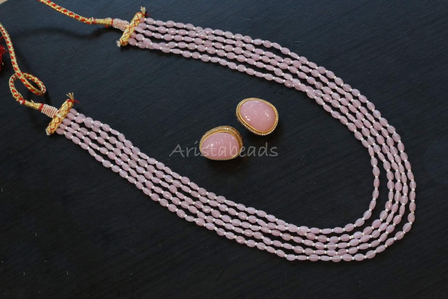 Sonya Semiprecious Mala Necklace Set (ABJ-M13)