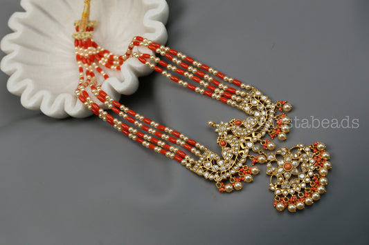 Arunima Jadau Kundan Coral Necklace