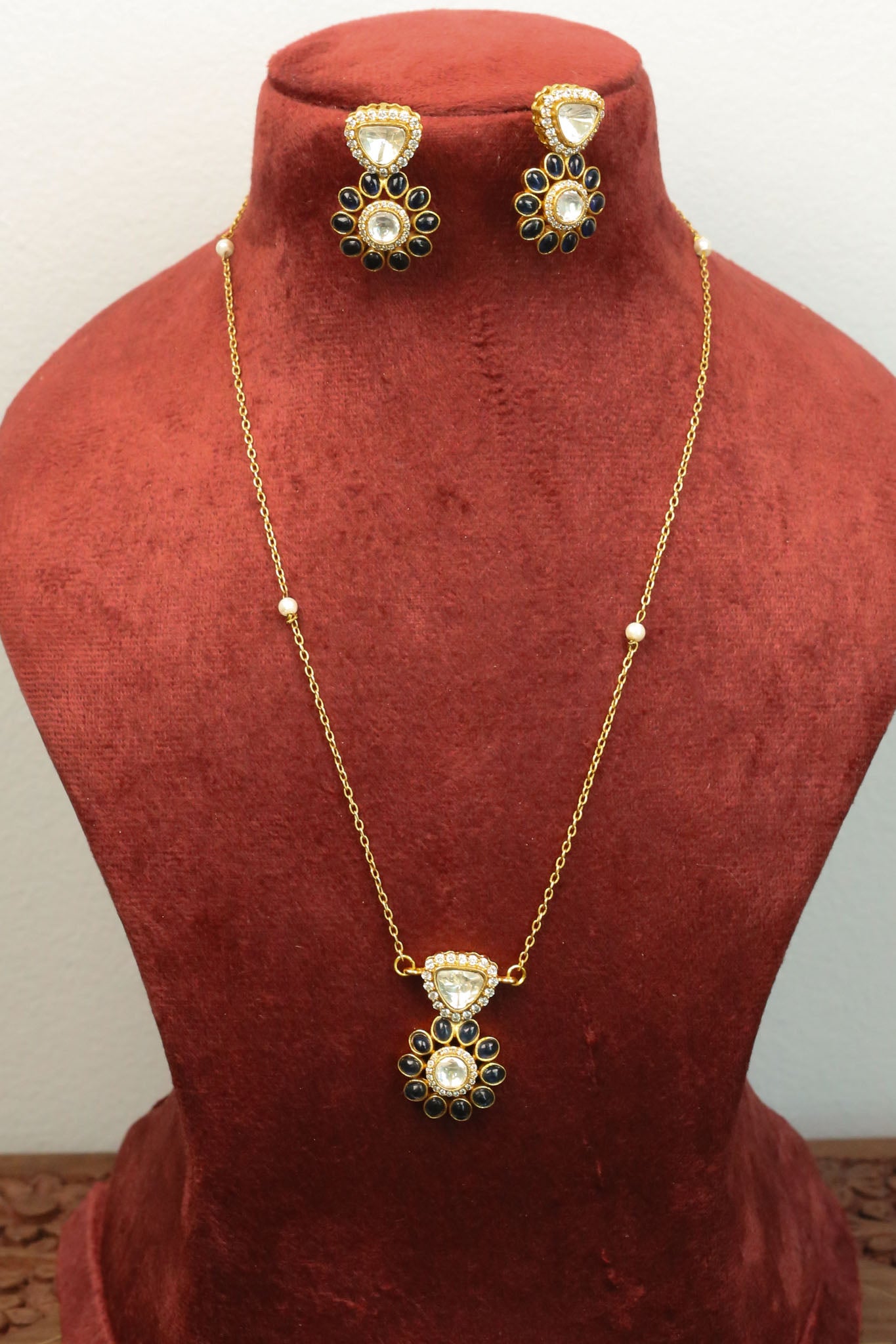 Polki & Kemp Pendant Set - Blue