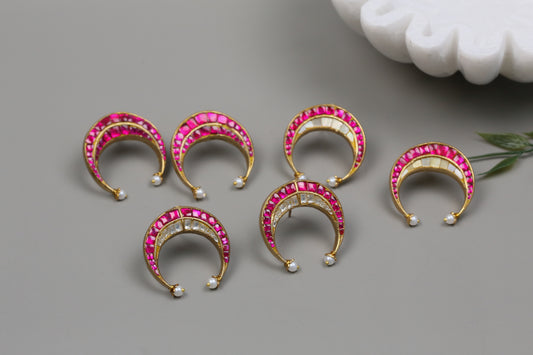 Designer Kundan Chand Earrings