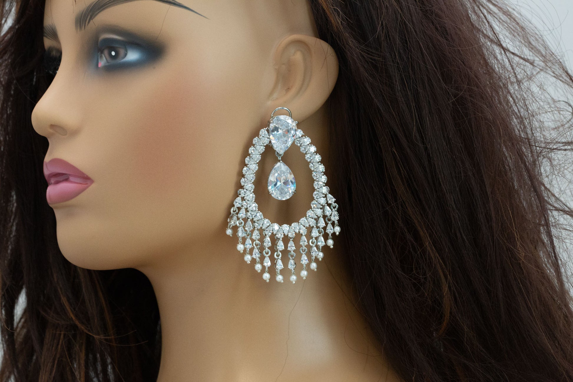 Alia Bhatt CZ Earrings - Clear