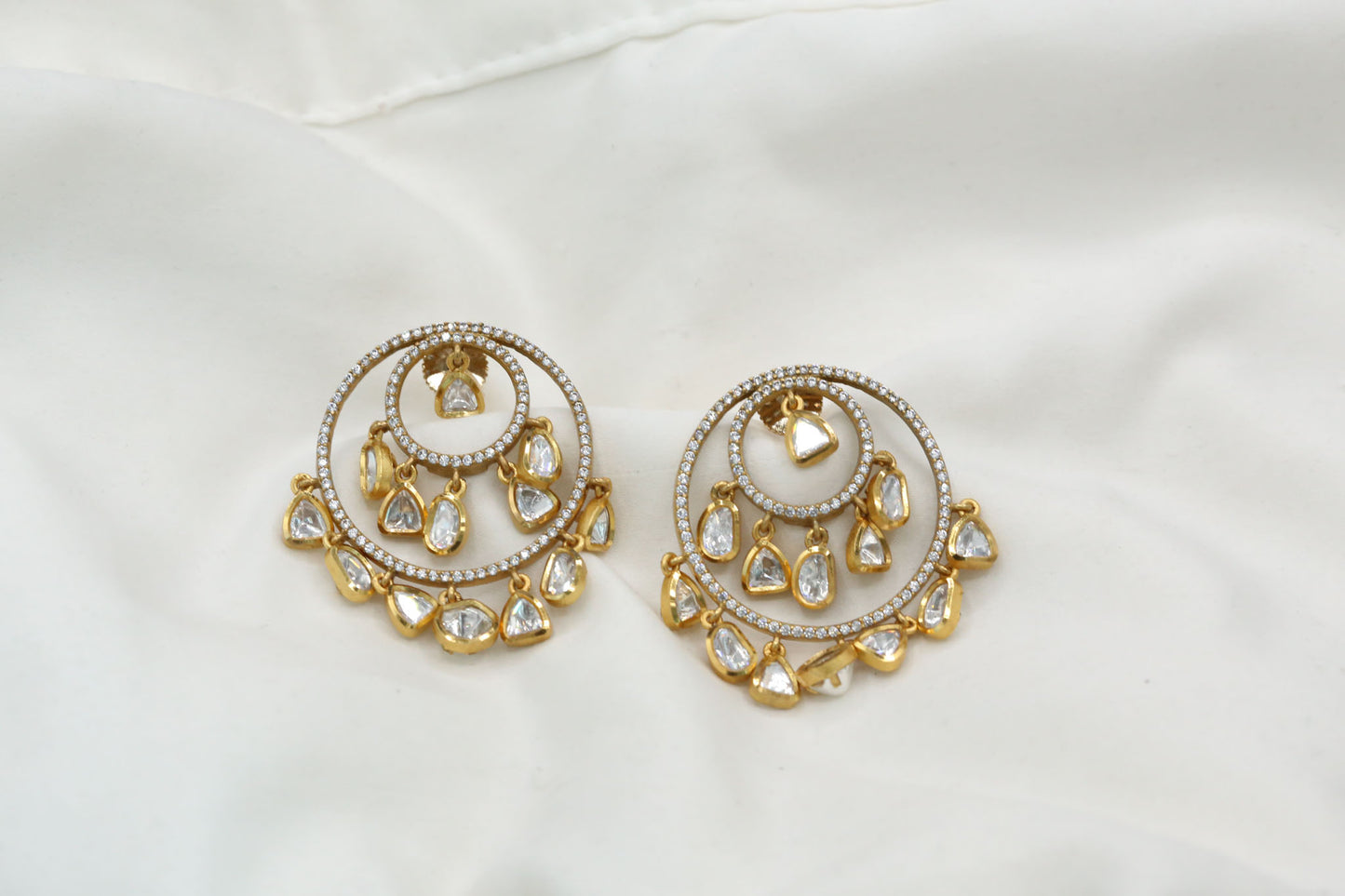 Moissanite Polki CZ Earrings