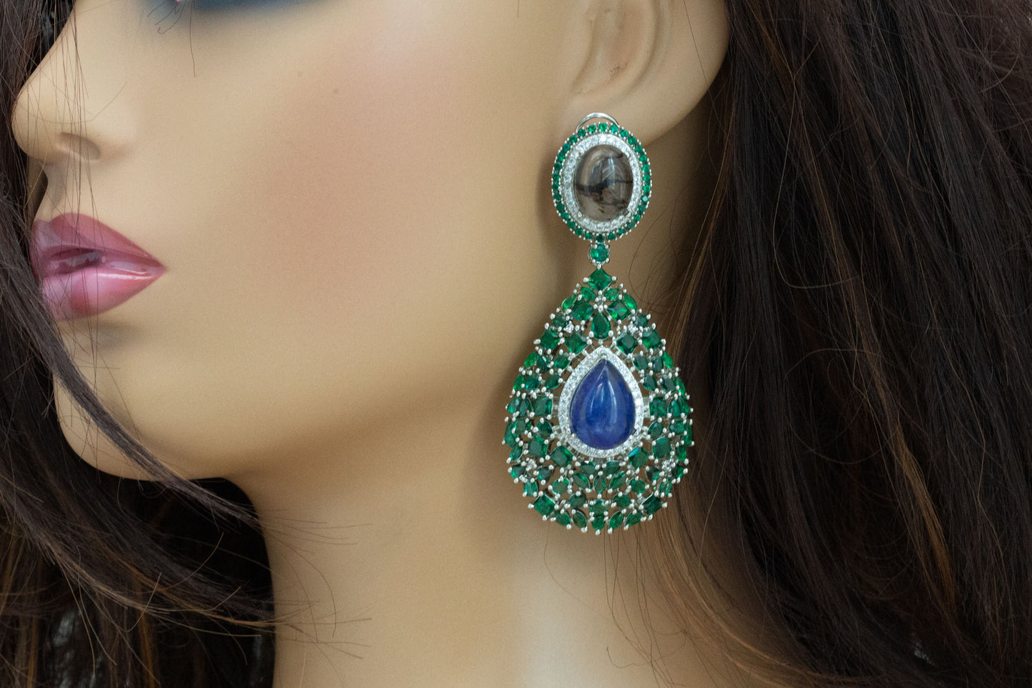 Premium Sabya Inspired Doublet Earrings - Green