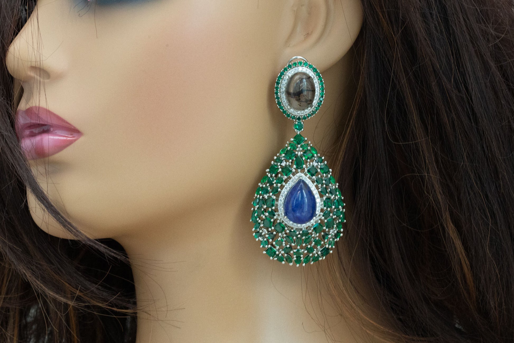 Premium Sabya Inspired Doublet Earrings - Green