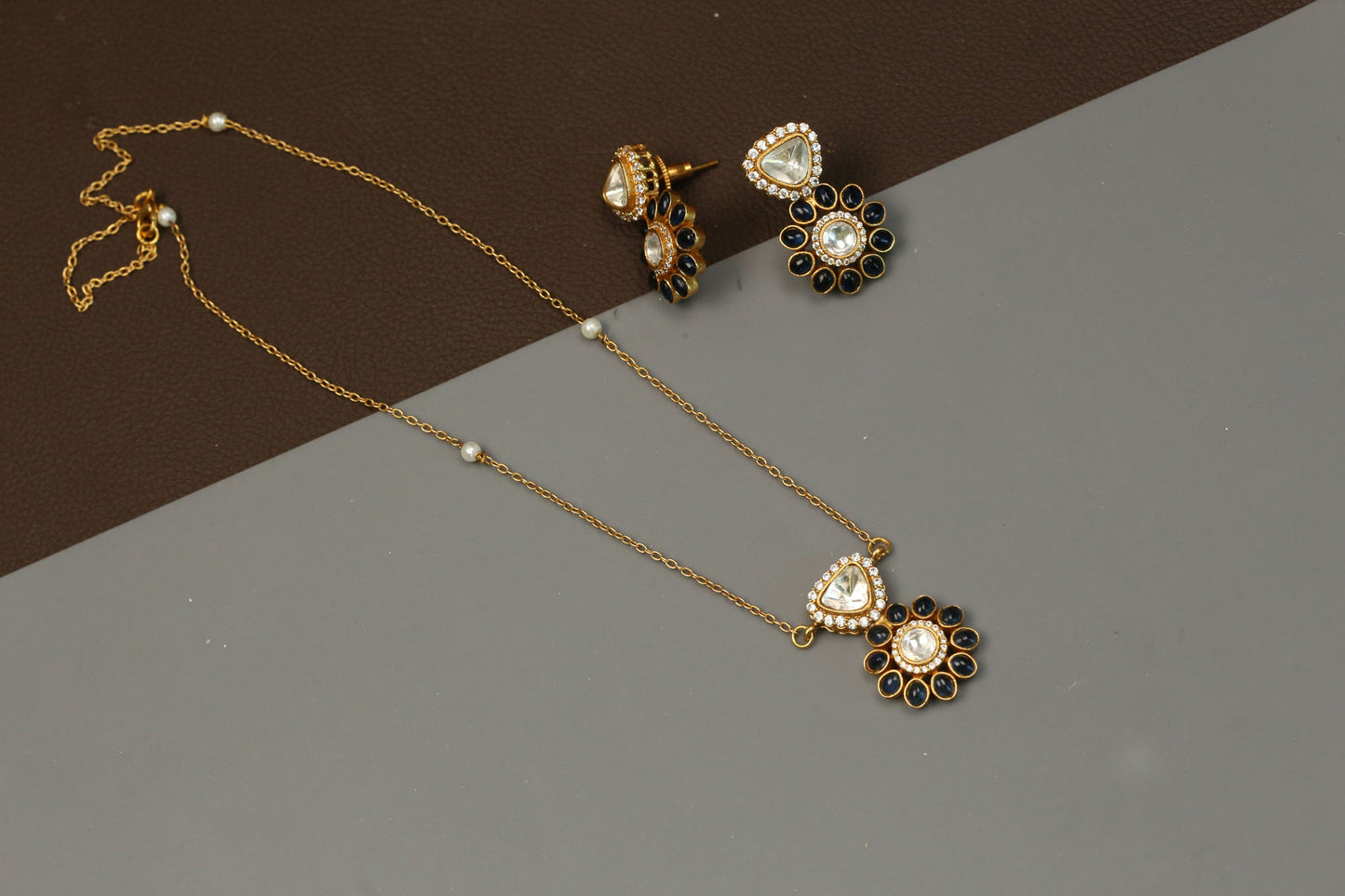 Polki & Kemp Pendant Set - Blue