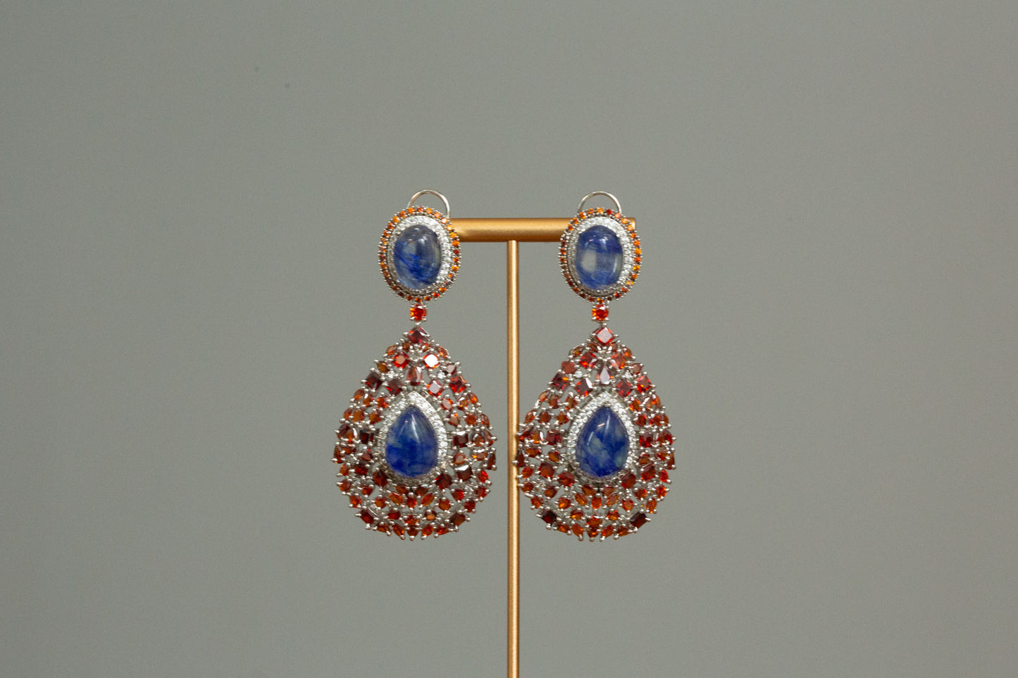 Premium Sabya Inspired Doublet Earrings - Rust Orange
