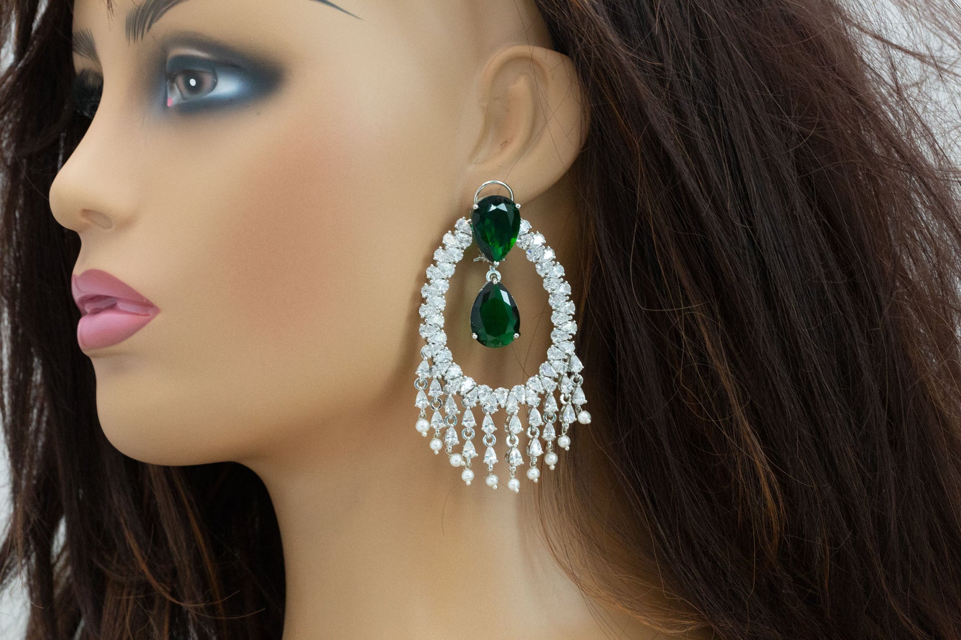 Alia Bhatt CZ Earrings - Green