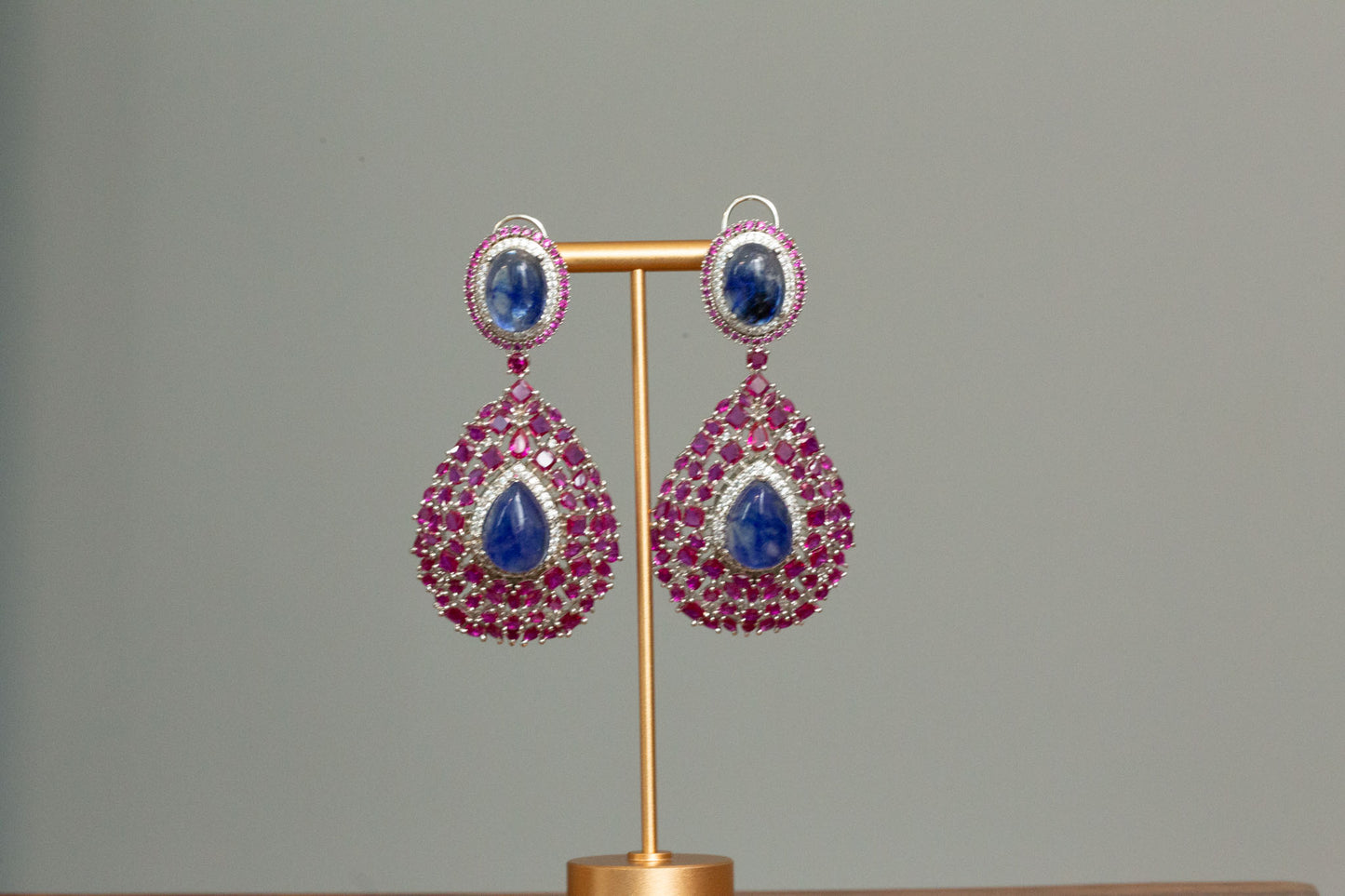 Premium Sabya Inspired Doublet Earrings - Ruby