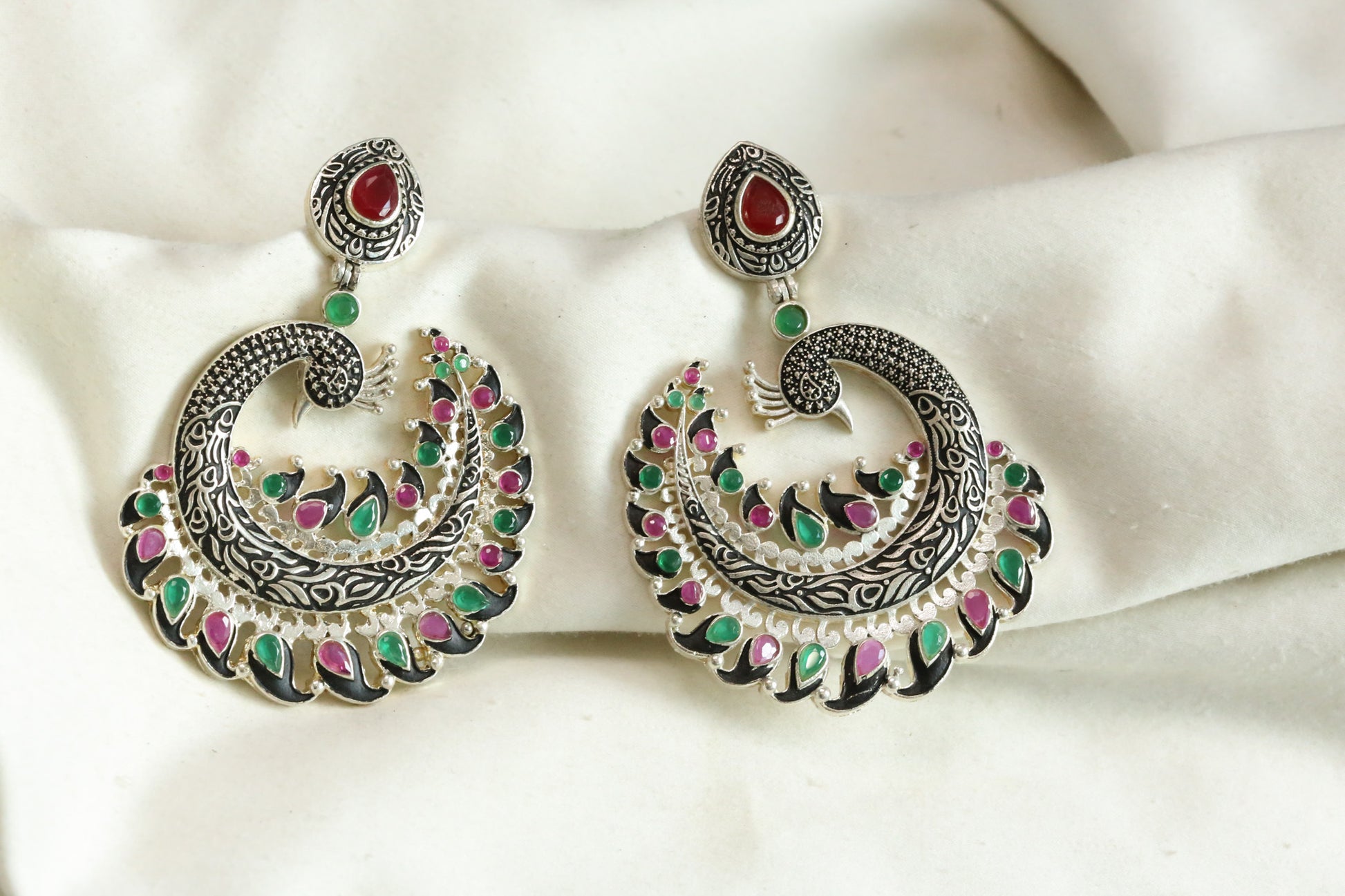 Dancing Peacock Chandbaali - Multi