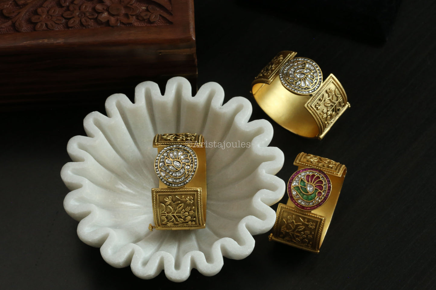 Mahira Premium Designer Jadau Kundan Bracelet  (Openable)