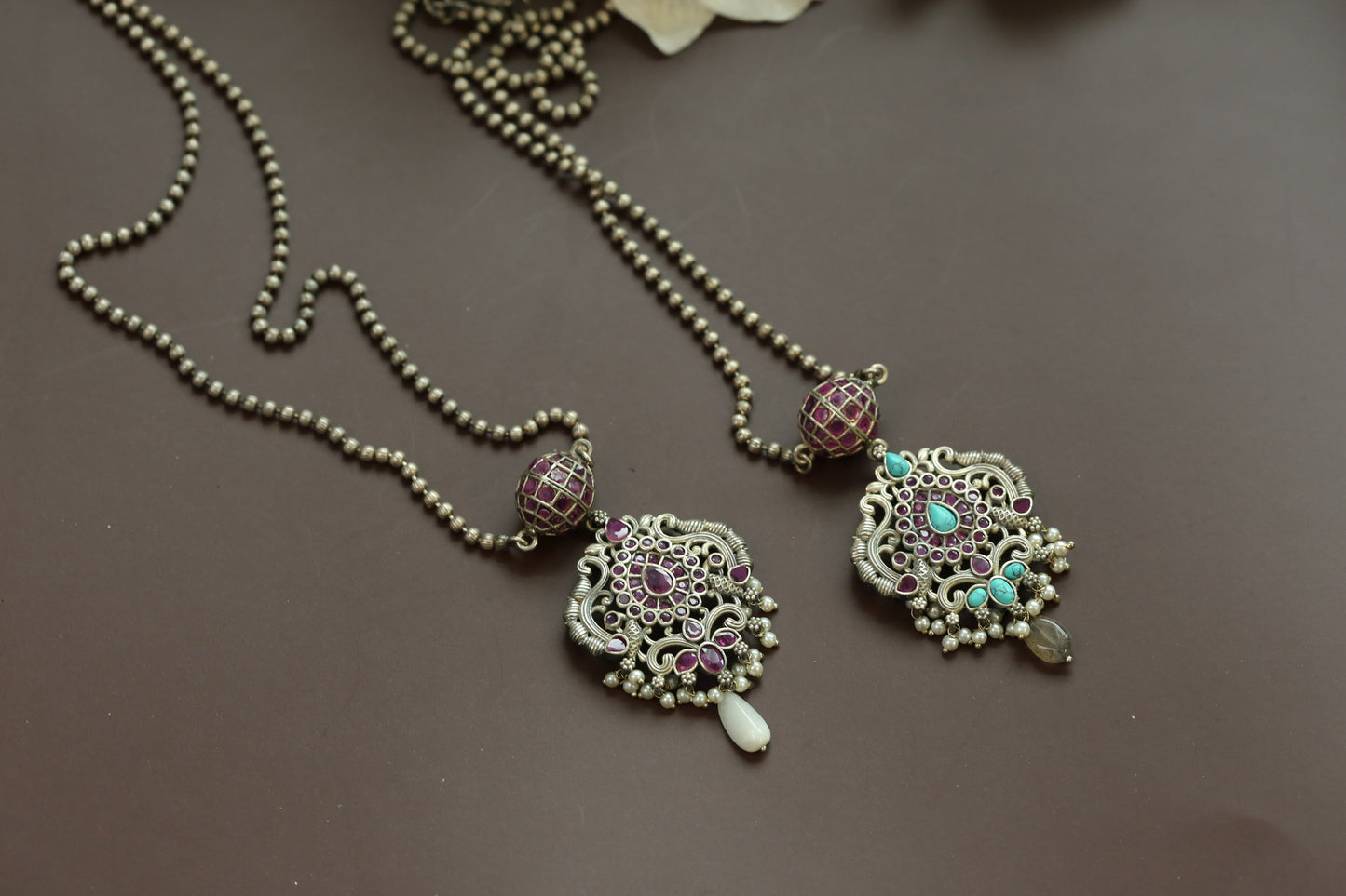 CZ Jadau Look Chain Necklace