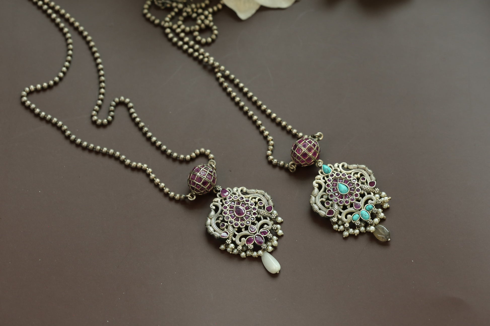 CZ Jadau Look Chain Necklace