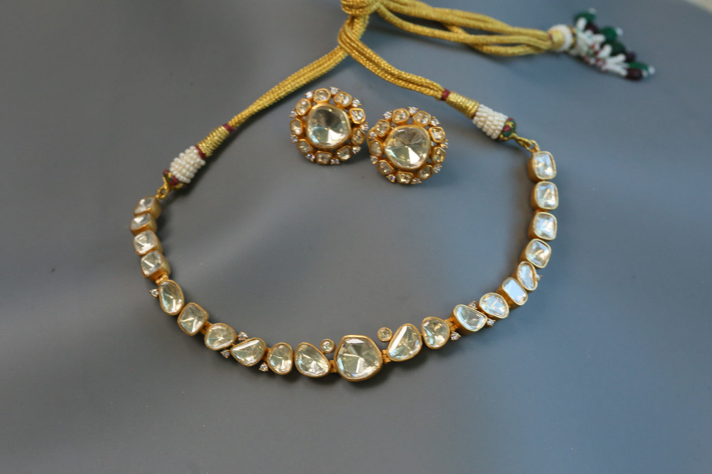 Saira Dainty Real Moissanite Necklace Set
