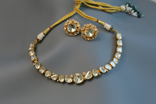 Saira Dainty Real Moissanite Necklace Set