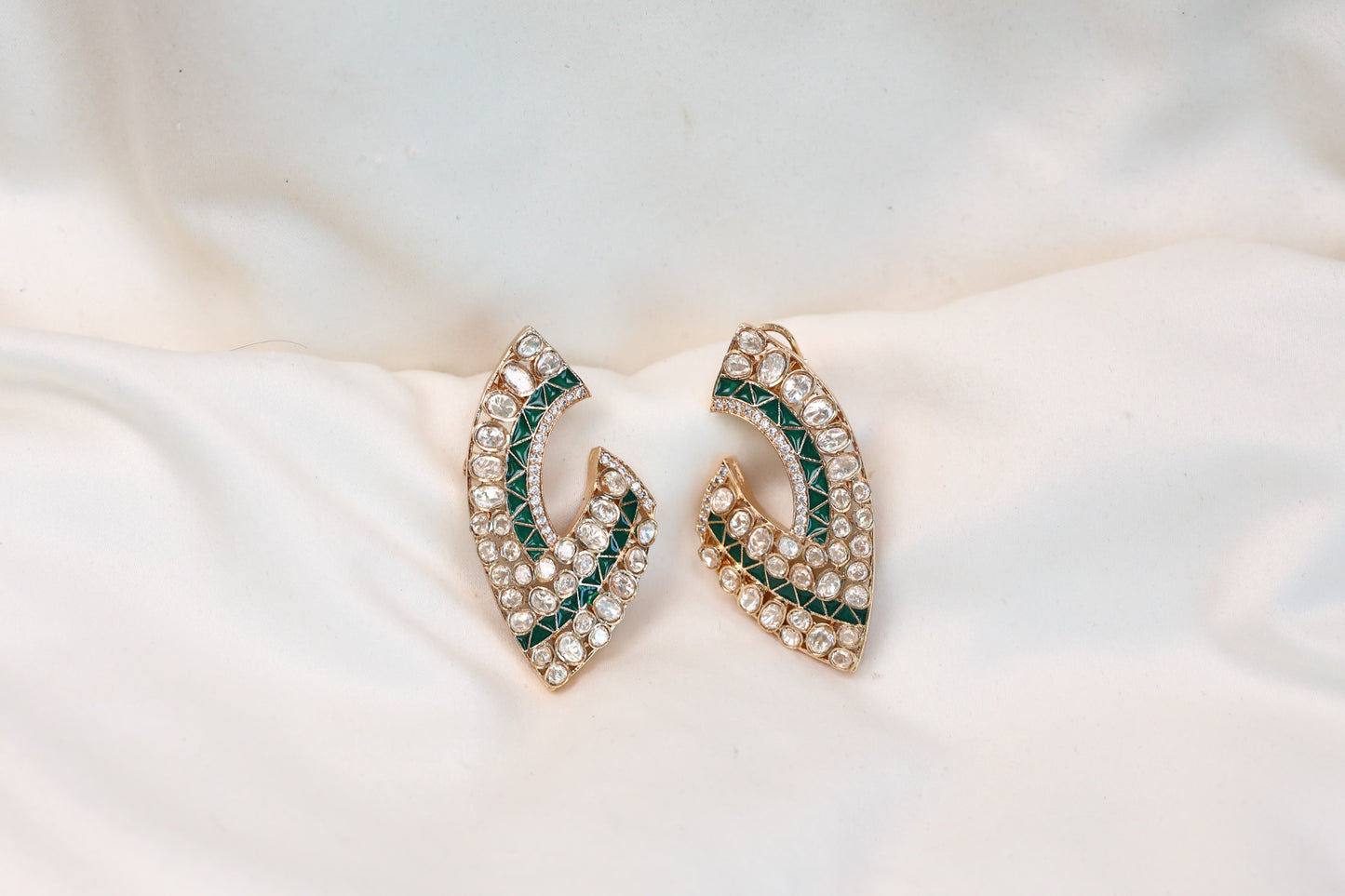 Premium Quality Moissanite Enamel Studs - Green