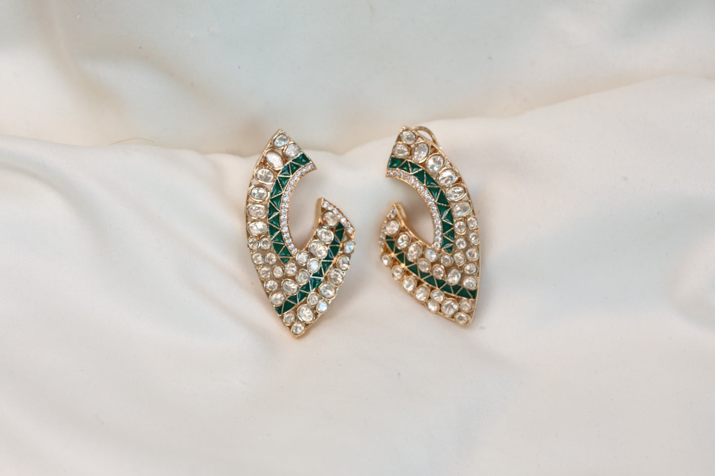 Premium Quality Moissanite Enamel Studs - Green