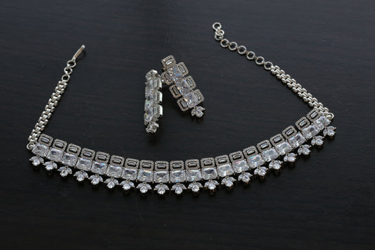 Clear Cubic Zircon Necklace Set (104-09)