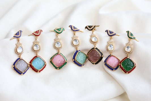 DW Enamel Polki Earrings (101-79)