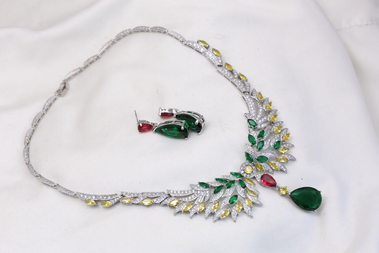 Micro CZ Hydro Stone Necklace Set
