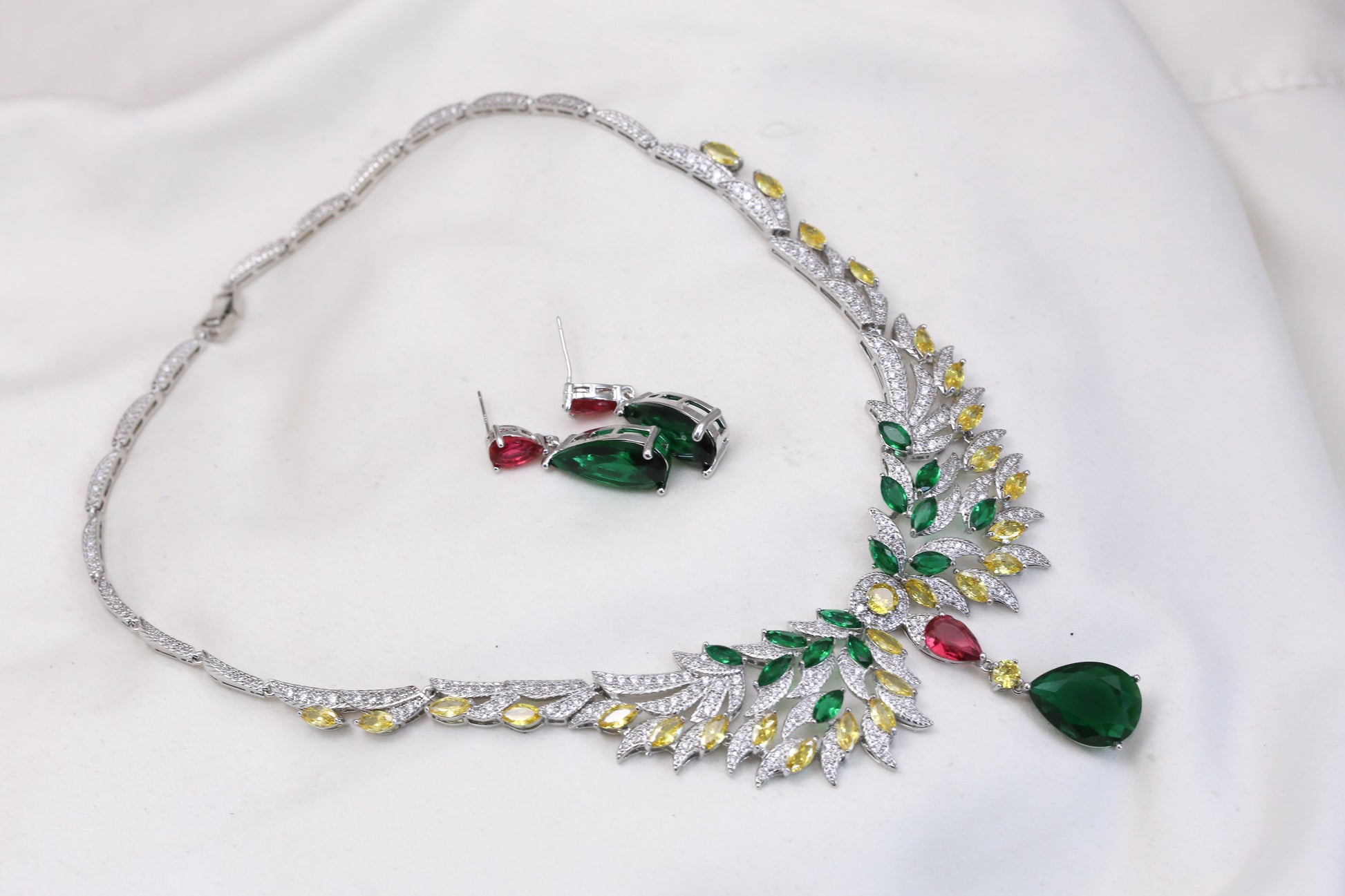 Micro CZ Hydro Stone Necklace Set
