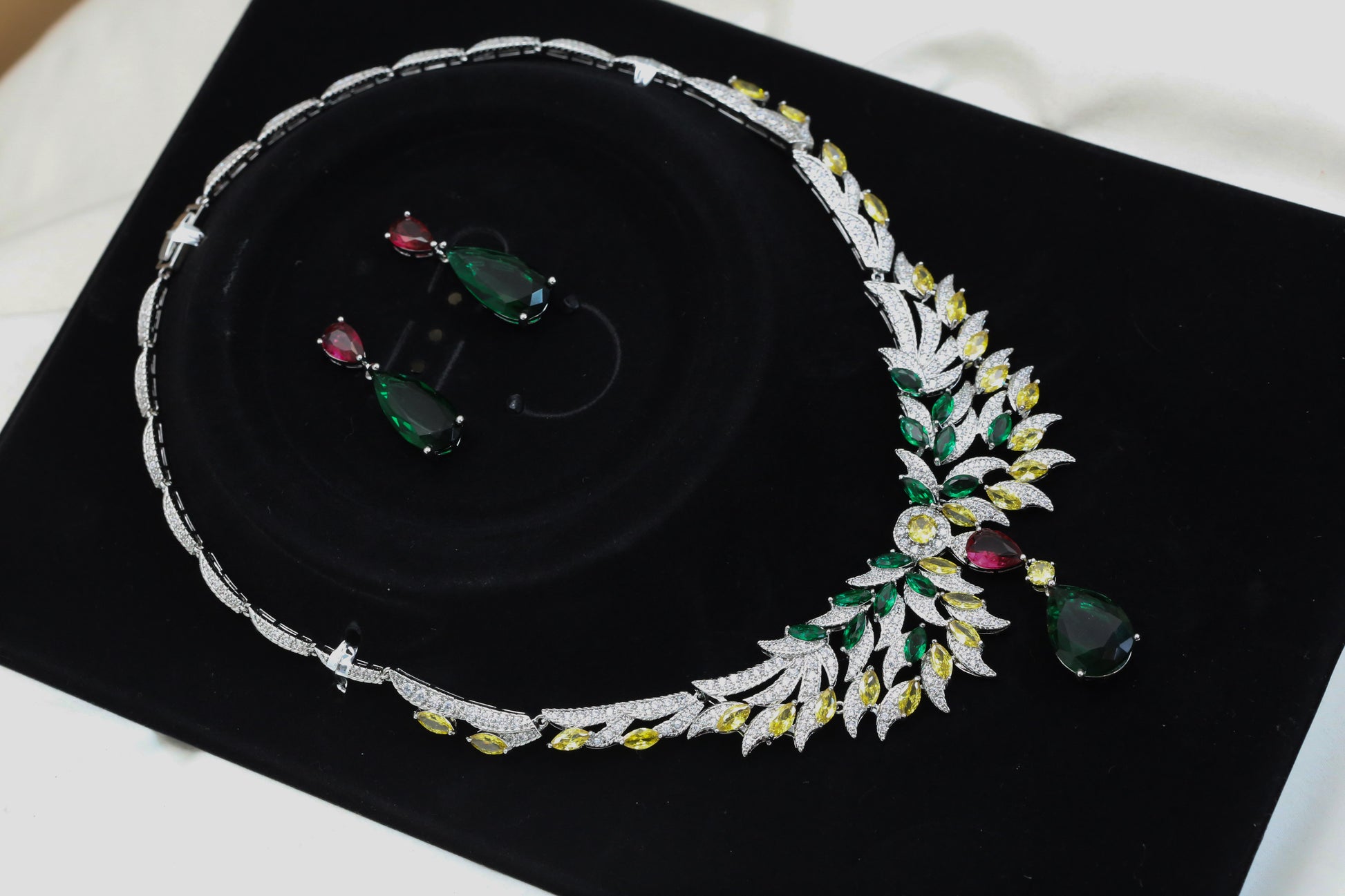 Micro CZ Hydro Stone Necklace Set