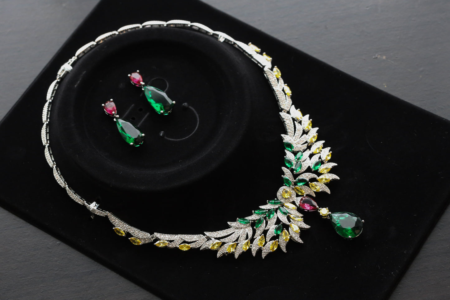 Micro CZ Hydro Stone Necklace Set