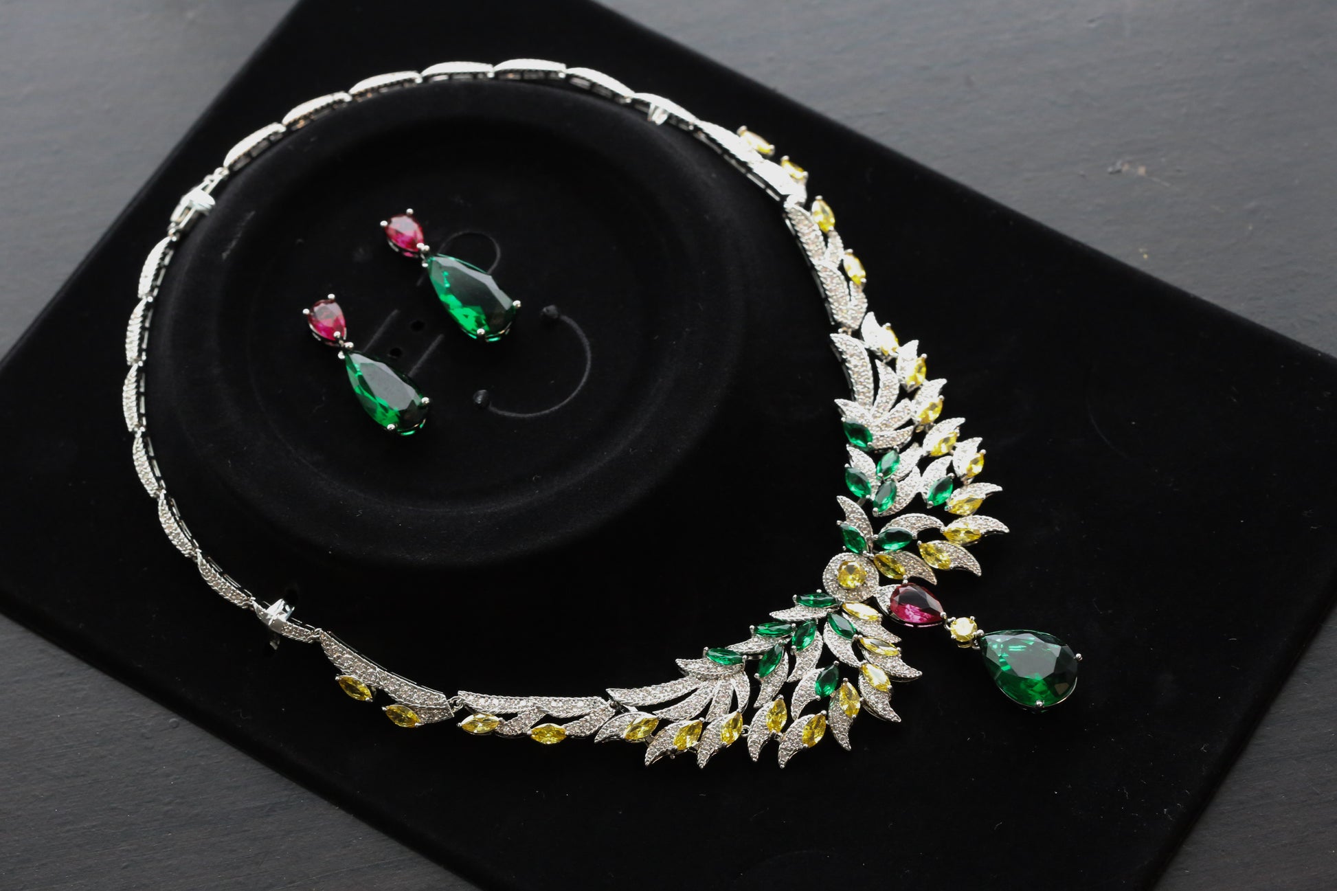 Micro CZ Hydro Stone Necklace Set
