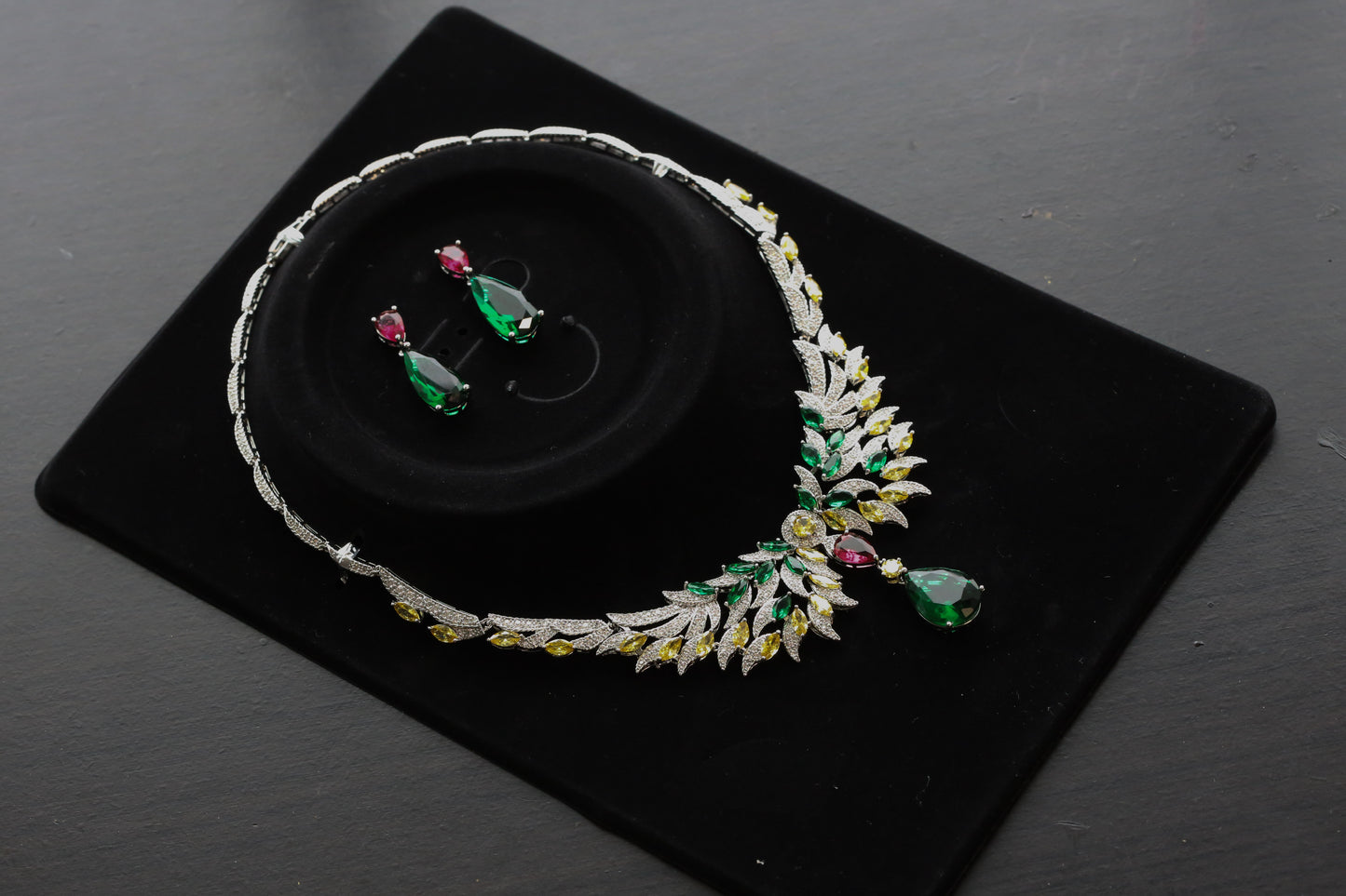 Micro CZ Hydro Stone Necklace Set
