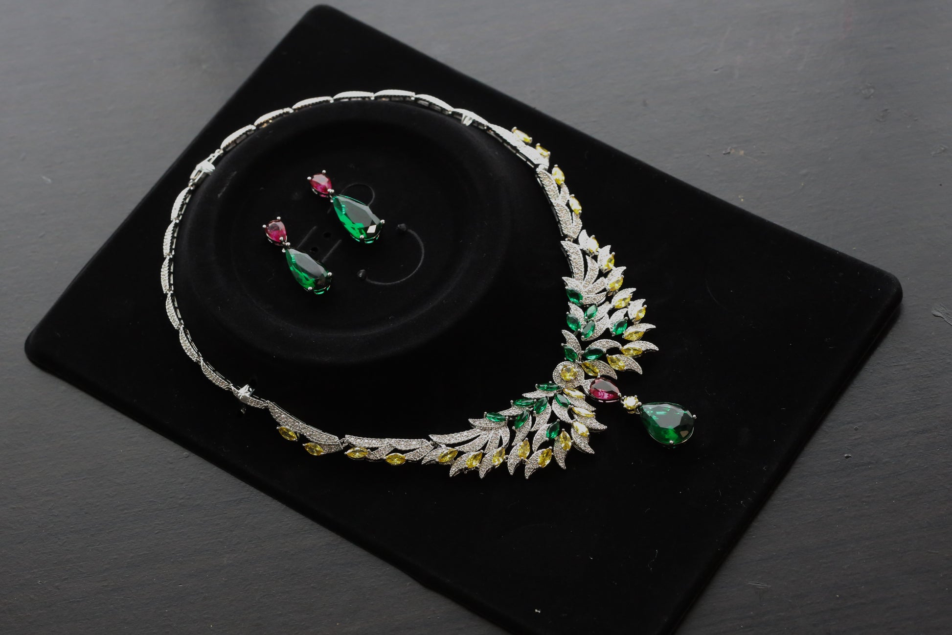 Micro CZ Hydro Stone Necklace Set