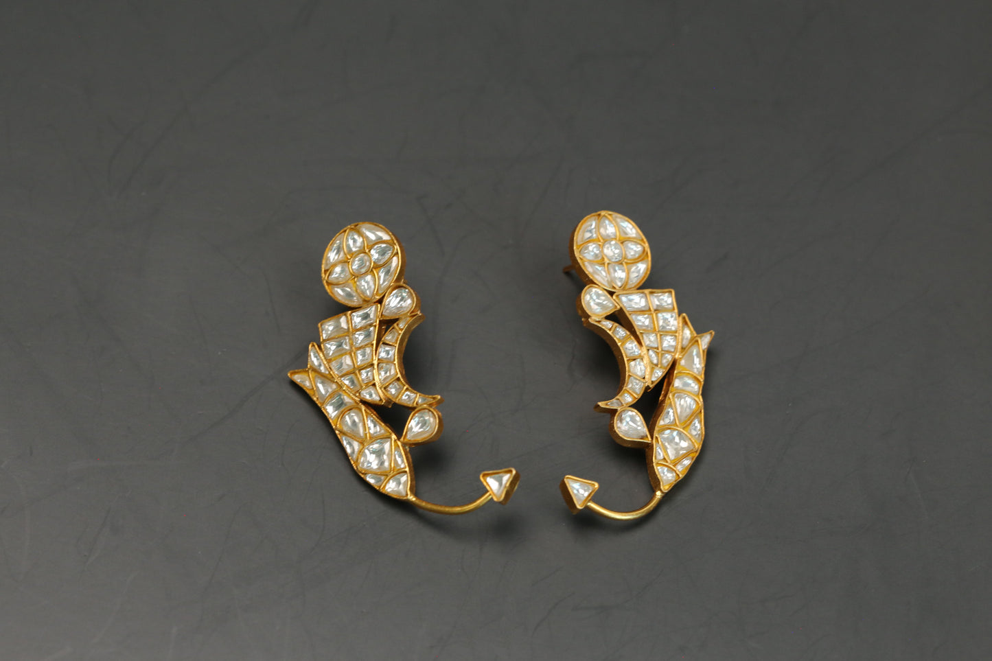 Contemporary Jadau Kundan Earrings