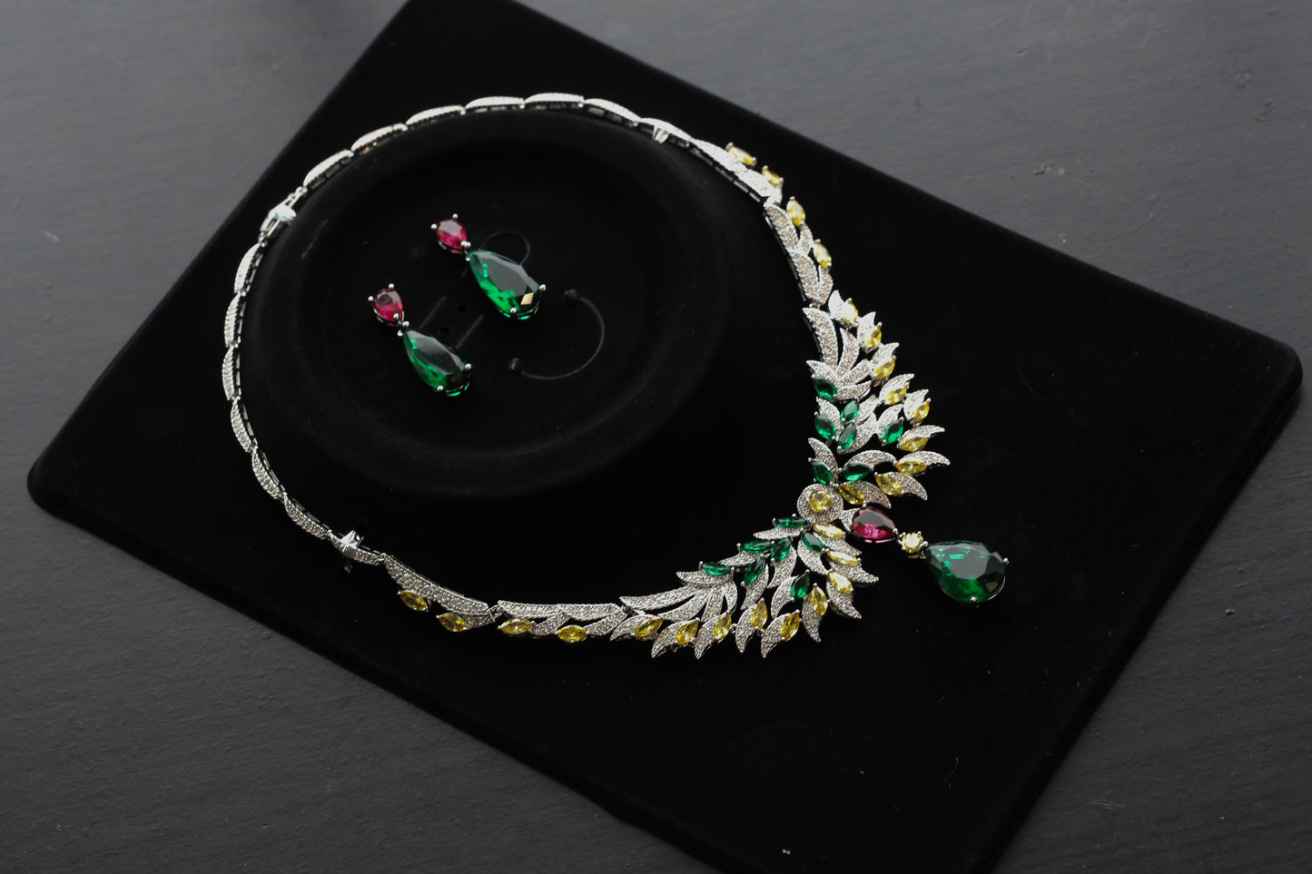 Micro CZ Hydro Stone Necklace Set