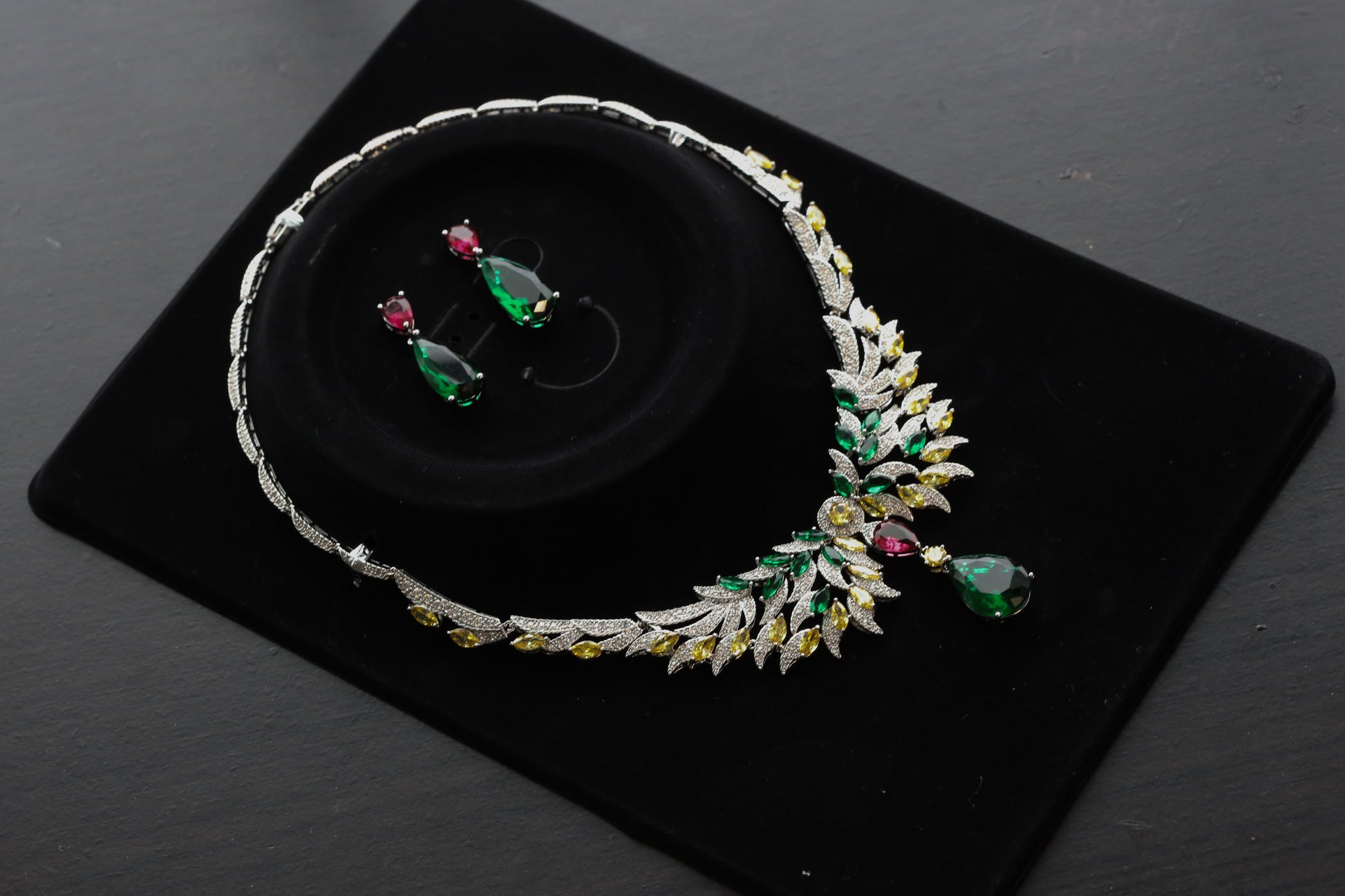 Micro CZ Hydro Stone Necklace Set
