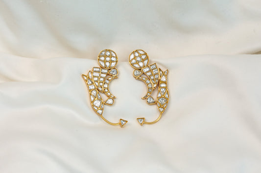 Contemporary Jadau Kundan Earrings