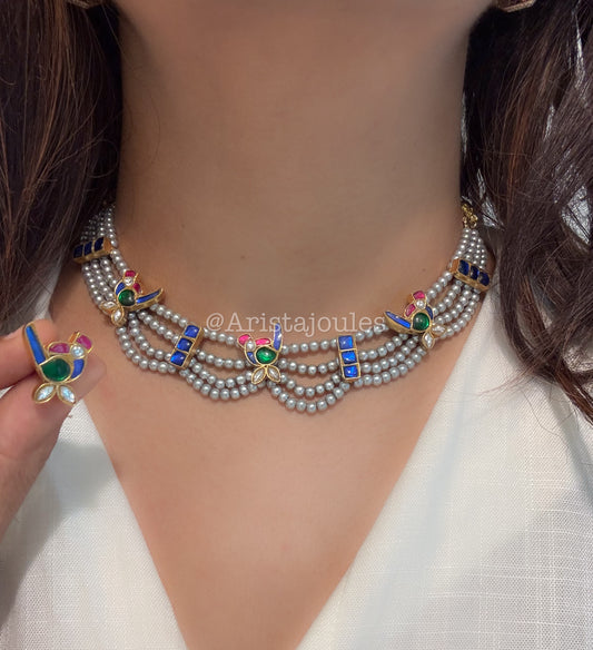 Leela Vintage Look Kundan Necklace Set