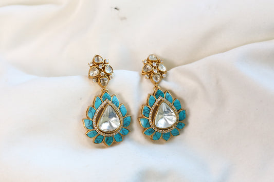 Polki & Turquoise Stone Earrings